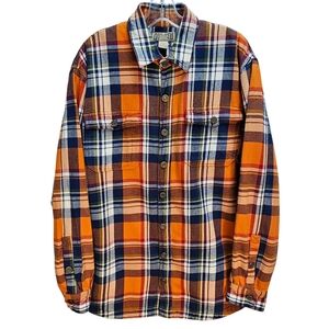 Duluth Trading Co. Men’s Plaid Flannel Shirt Jacket/Shacket Fleece‑Lined L Tall